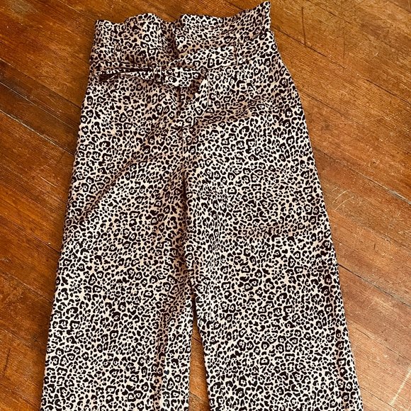 SOLD OUT Reformation leopard linen pants size 0 XS S - Picture 1 of 3
